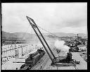 Log unloader on dock, circa 1945, #8272_1