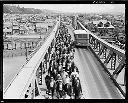 Strike parade across Simpson Avenue Bridge, 7/8/1935, #14116_2_1