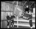 Raising the Army-Navy E Award flag, 12/10/1943, #20653_1