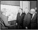 Mayor Walt Failor and others looking at map of playfield area , 9/9/64, #46975_2