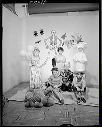 Children in Halloween costumes for school carnival, 10/23/65, #49044_1