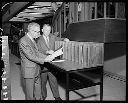 Two men at dedication of library building, 5/22/66, #50228_1