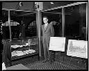 E. A. (Ted) Middleton Jr. with display at dedication of Library Building, 5/22/66, #50231_1