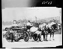 Old steam fire engine pumper with horse team, circa 1911, #51523_1