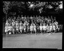 Reunion, Aberdeen Weatherwax High School, Class of 1945 portrait at country club, 7/27/1985, #69464_1