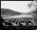 Automobiles parked at Lake Aberdeen, 8/2/1931, #2033_1