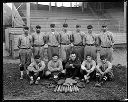 Grays Harbor Pulp & Paper Co. baseball team pose at Olympic Staduim, circa 1934, #410_1