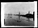 Lumber schooners in Chehalis River by Anderson & Middleton (Weatherwax) mill, circa 1900, #4711_1