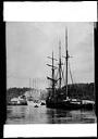 Sailing ships NEWSBOY and NORWOOD on Wishkah River near American Mill, circa 1900, #4990_1