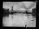 Wishkah River at high tide with first Heron Street Bridge, 11/12/1892, #6007_1