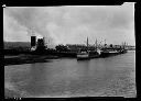 Donovan Lumber Company mill #1 with steam schooners and railroad bridge, circa 1927, #8066_1