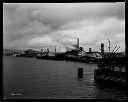 Ship SEA THRUSH and three ships east of West Bridge, one is Calmar Line vessel, 6/12/30, #8126_1