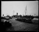 Two cargo ships at dock, 1932, #8143_1