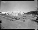 Robert Gray School new addition under construction with kids, 3/18/55, #29020_1