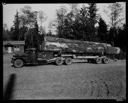 GMC truck with logs at Hobi's camp, 4/20/1934, #13434_1