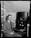 Chub Middleton with radio broadcast equipment, W7FQK, 8/1/1936, #14539_1