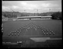 Aberdeen Weatherwax High School marching band spelling the letter 