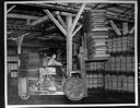 Plywood carrier with driver in warehouse , 1938, #15759_1