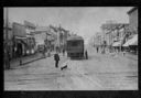 Early Hoquiam street scene with streetcar, 2/18/1948, #24084_1