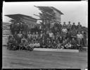 Bishop Lumber Co. crew group portrait with lumber, 8/26/1938, #15835_1