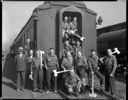 Group in logger costumes at train, 7/22/1939, #16523_1