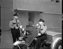 Aberdeen police officers in new uniforms with motorcycle, 3/21/1960, #36331_1