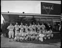 Babe Ruth Allstars youth baseball team in front of YMCA, 7/27/1960, #37372_1