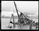 Pile Driver in Chehalis River, 5/19/1953, #27339_1