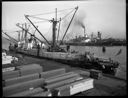 Ships SEAMAR, PORTMAR, and ALAMAR at dock, 10/31/1949, #25150_1