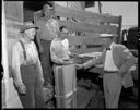 Four men with bundled shakes, circa 1956, #31330_1