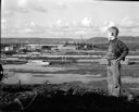 Boy overlooking Grays Harbor College construction site, 10/21/1956, #31687_1