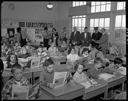 Fire Dept passing out literature to schoolchildren, 12/1956, #31801_1