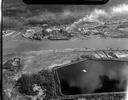 Aerial view of Rayonier plant and Rennie Island, 7/31/1958, #33336_1