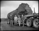 Large spruce log on truck bed, 1/29/1964, #45138_1