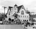 First Presbyterian Church exterior after last Easter service, 3/25/1951 Easter, #26009_1