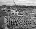 Chehalis River Bridge construction progress, 8/1955, #29796_1