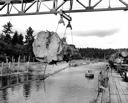 Big Square Log at Rail Log  Dump, 8/24/1955, #29824_1