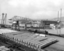 Port dock, dredge ROBERT GRAY and pipeline, 10/15/1955, #30065_1