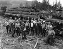 Presentation of safety award to cutting crews at Crane Creek Transfer, 6/18/1956, #31087_1