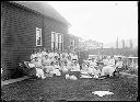 Outdoor group of women in white , circa 1908, #G0051_1