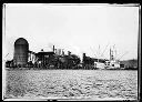 Lumber schooner CLAREMONT and tug HUNTER at Anderson & Middleton dock, circa 1922, #G0293_1