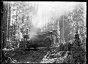 Loggers with donkey engine, Polson Logging Co. Camp 7, circa 1910, #G0358_1