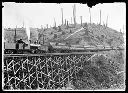 Clemons Logging Co. railroad trestle, circa 1907, #G0382_1