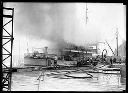 Ship CITY OF NOME on fire at dock near Red Crown Gasoline storage, 6/3/1927, #G0399_1