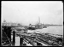 Ship CITY OF NOME on fire near Red Crown Gasoline storage with tugs TUSS, 6/3/1927, #G0400_1