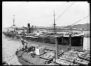 Ship CRAGNESS with Japanese flagged ship, loaded with logs, circa 1922, #G0402_1