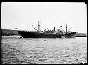 Ship CALERA with deckload of lumber, unidentified tug, circa 1922, #G0431_1