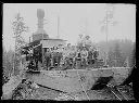 Polson Logging Co., Camp 8, crew on sled with donkey engine, circa 1910, #G0525_1