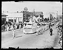 Elks Parade, Port Angeles marchers with float, circa 1925, #G0886_1