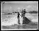 Four bathing beauties on rock, circa 1925, #G0941_1